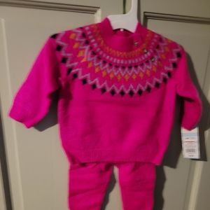 New Cat & jack baby fair isle pullover sweater & pant set
